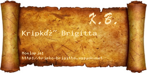 Kripkó Brigitta névjegykártya